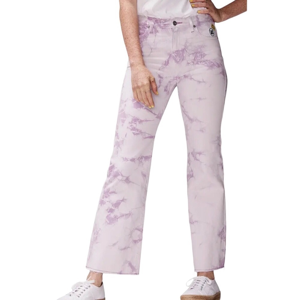 Lee Smiley x Tie Dye High Waist Flare Jeans Purple Size 28 Special Edition